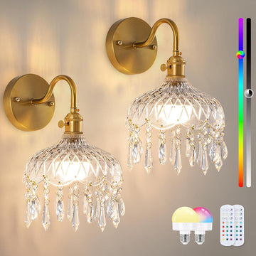 Vintage Battery Operated Wireless Wall Sconces, Rechargeable Battery Antique Brass Wall Lights,Luxury Corridor Lamp