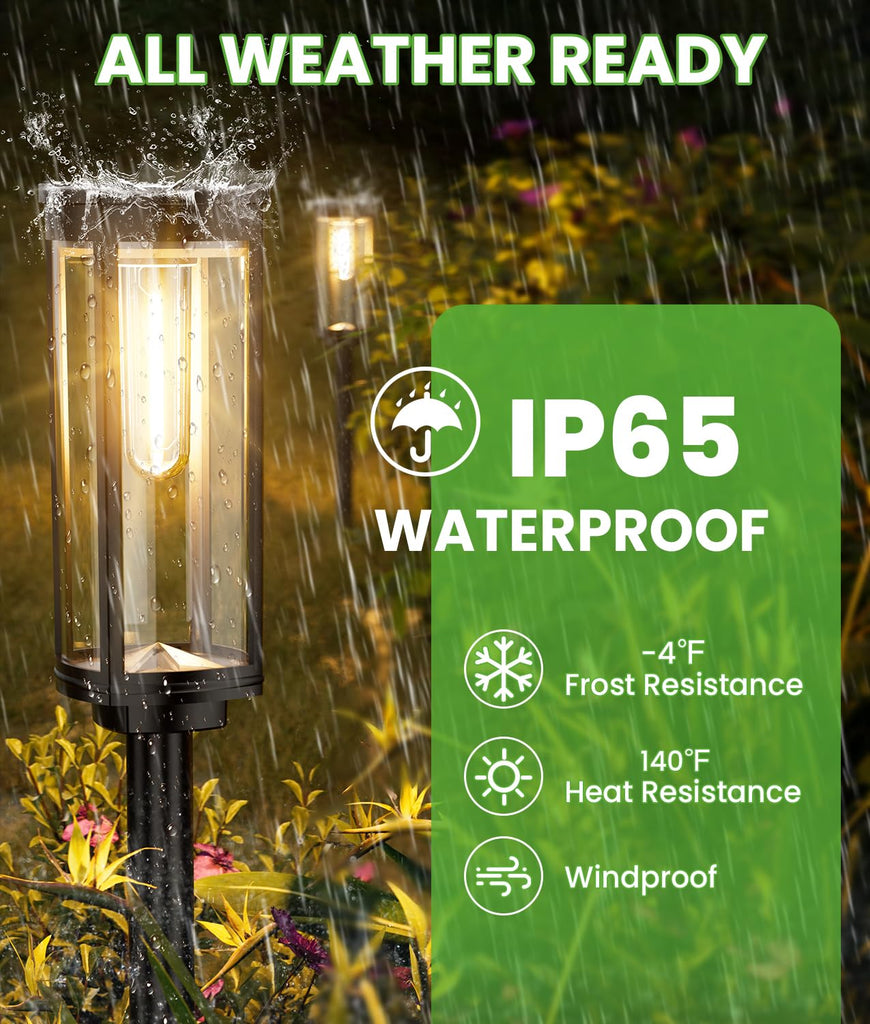Solar Path Lights, 2 Pack, Warm White, IP65