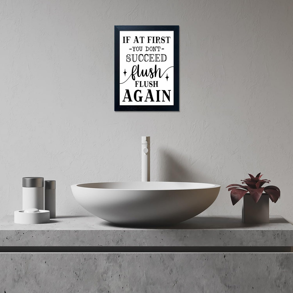 Bathroom Pictures Wall Decor Bathroom Rules Signs Print Black and White Funny Canvas Wall Art Framed Farmhouse