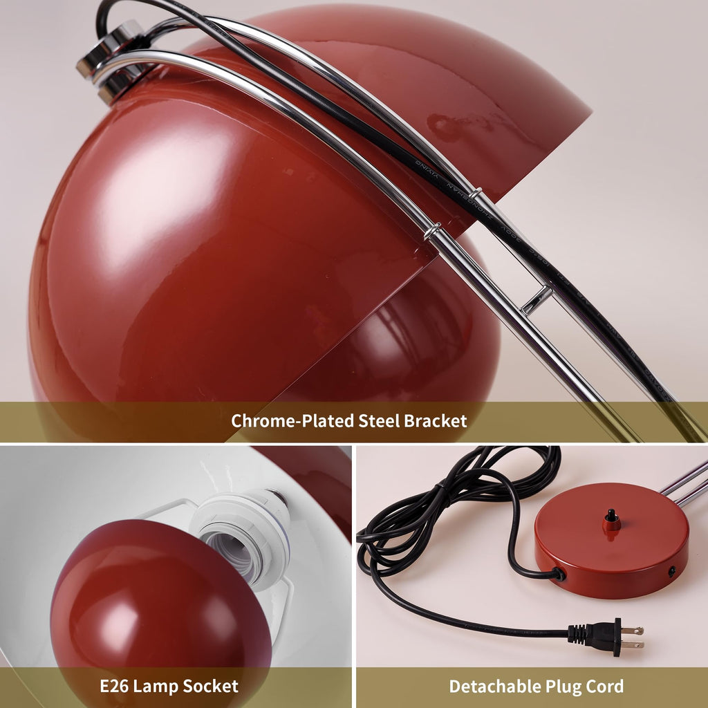 Mid-Century Modern Bud Plug in Wall Sconces, Rust Red