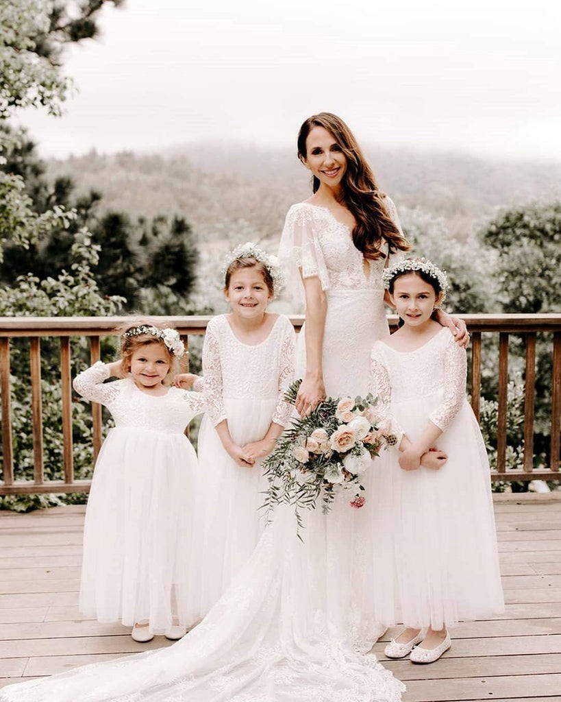 Flower Girl Dress for Toddler Baby Girls,Lace Tulle Dress for Wedding,Birthday Party,Photoshoot,Special Occasion
