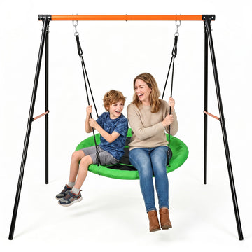 40 Inch Saucer Swing with Heavy Duty A-Frame Metal Stand