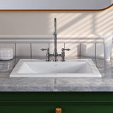 Bathroom Vessel Sink 21Óx18ÓRectangular Drop-in Sink for Bathroom Ceramic Vessel Sink White Bathroom Sink Under Counter Modern Art Basin with Overflow A131-B0CLXF6N4D