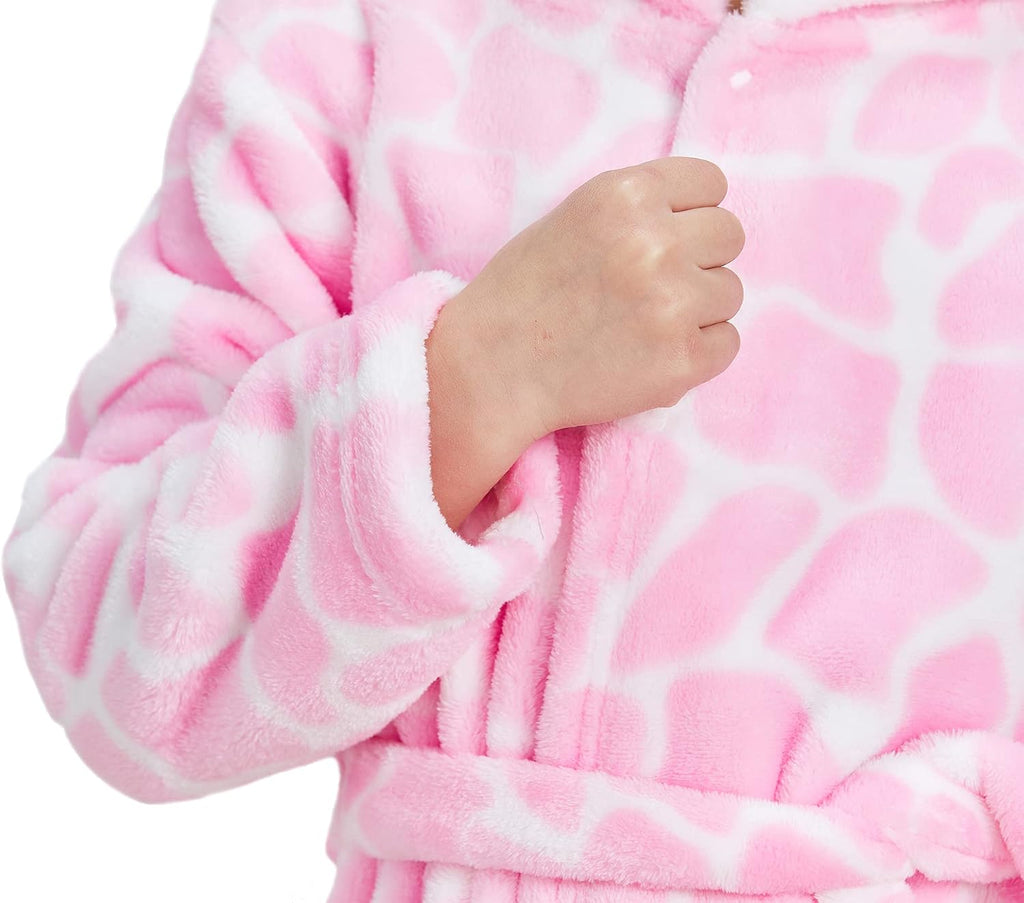 Kid's Robe Girls Boys Bathrobe Hooded Pajamas Toddler Robes Unisex Dressing Gown