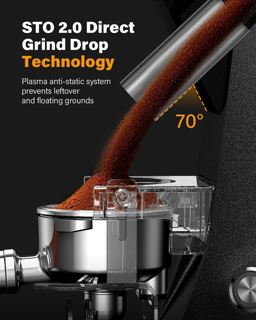 64mm Burr Coffee Grinder, Electric Espresso Coffee Grinders Use with Commercial-Grade Precision, 100 Grind Settings