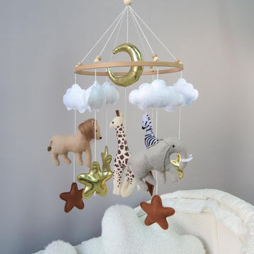 Jungle Crib Mobile for Boys & Girls, Safari Baby Mobile for Crib, Africa Safari Nursery Mobile