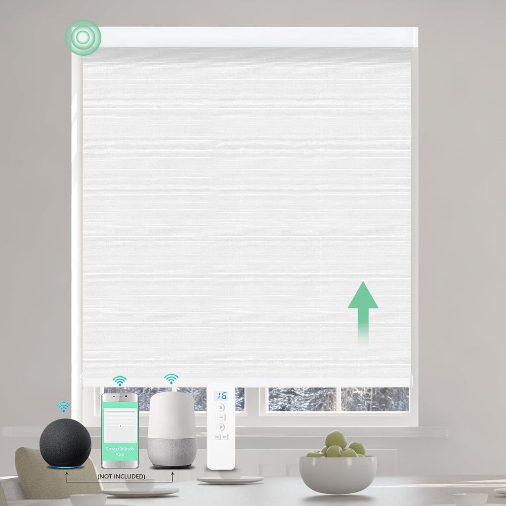 Motorized Roller Shades with Remote, Built-in Rechargeable Smart Motorized Blinds, Automatic Electric Blinds