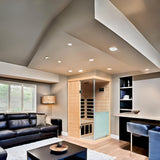 Sauna Infrared Saunas for Home 1 Person, 1060W Far Infrared Sauna Room Hemlock Wood Indoor Saunabox with Tempered Glass, Blue-Tooth Speakers, LCD-Display Control Panel A129-B0DS8SHKMD