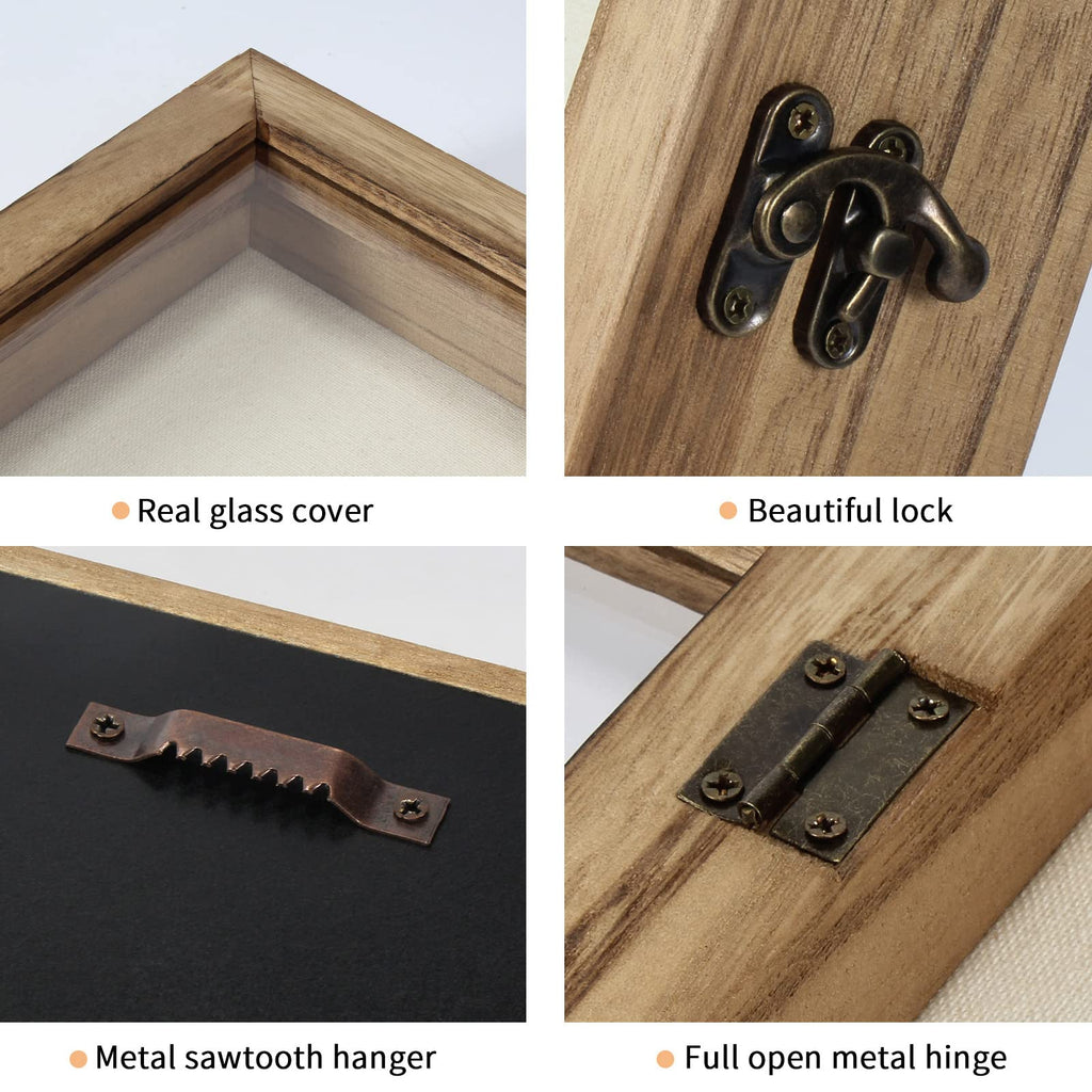 Shadow Box 12x12 Memory Display Case Wood Picture Frame Carbonized