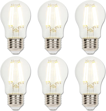 9 Watt (100 Watt Equivalent) A15 Dimmable Clear Filament LED Light Bulb, Medium Base, 6 Pack