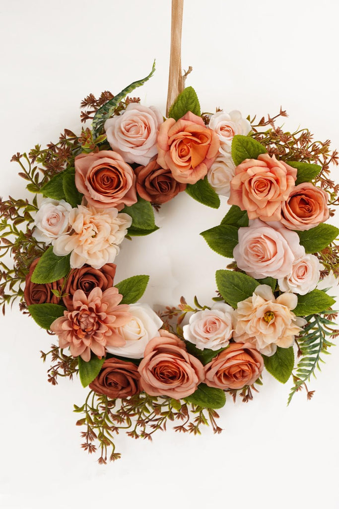Terracotta Artificial Flowers Combo Box Fall Flowers Rose for Wedding Decor