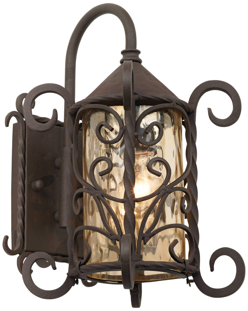 Casa Seville 13 1/4" High Iron Scroll Traditional Rustic Outdoor Wall Light