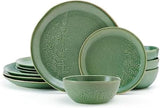 Carrie 12 Piece Dinnerware Set, Service for 4, Green