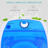 Portable Washing Machine, Mini Washer and Spinner Combo, 5.5lbs Washing Capacity, Semi-automatic Compact Laundry