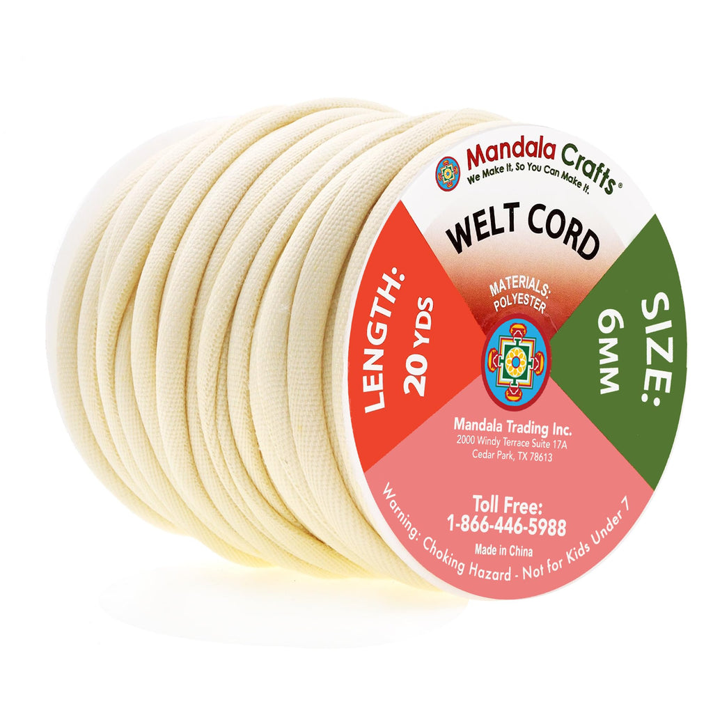 1⁄4 in Natural Welting Cord Filler Rope for Piping Sewing