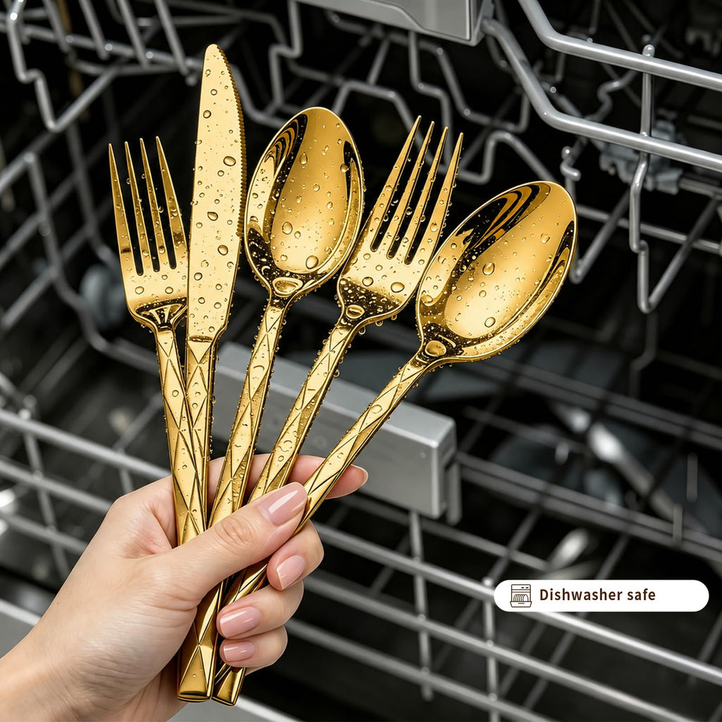 20-Piece Gold Silverware Set Flatware Set for 4 Modern Cutlery Set