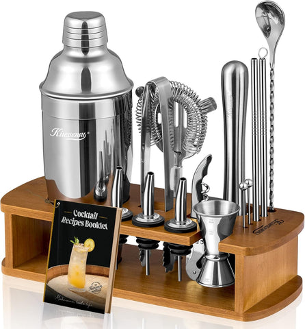Cocktail Shaker Set Bartender Kit with Stand | Bar Set Drink Mixer Set with All Essential Accessory Tools: Martini
