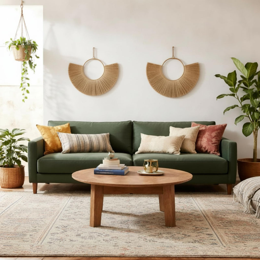 2 Pcs Woven Seagrass Boho Fan Wall Decor