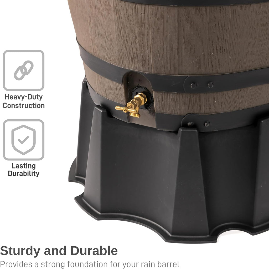 55-Gallon Rain Barrel Stand, Made from 100% Recycled Material, Black