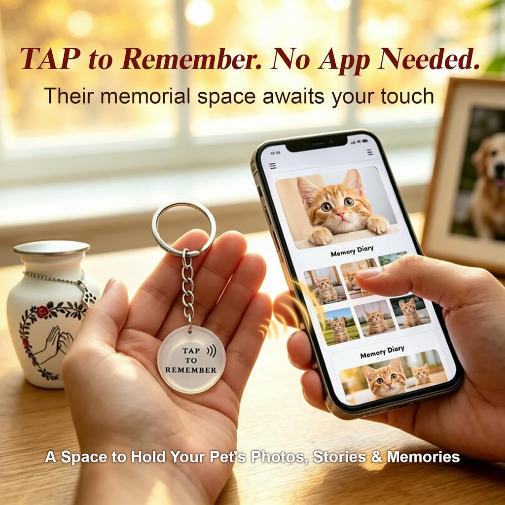 Keepsake Mini Pet Urn, Dual Memorial, Partial Ashes, Dogs & Cats, 2.75in H