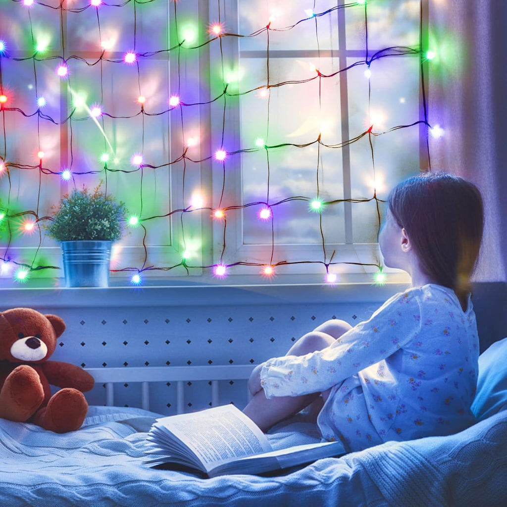 Led Christmas Net Lights Outdoor Christmas Decorations 120Led 6Ftx4Ft UL Certified Connectable Waterptoof Mesh Net