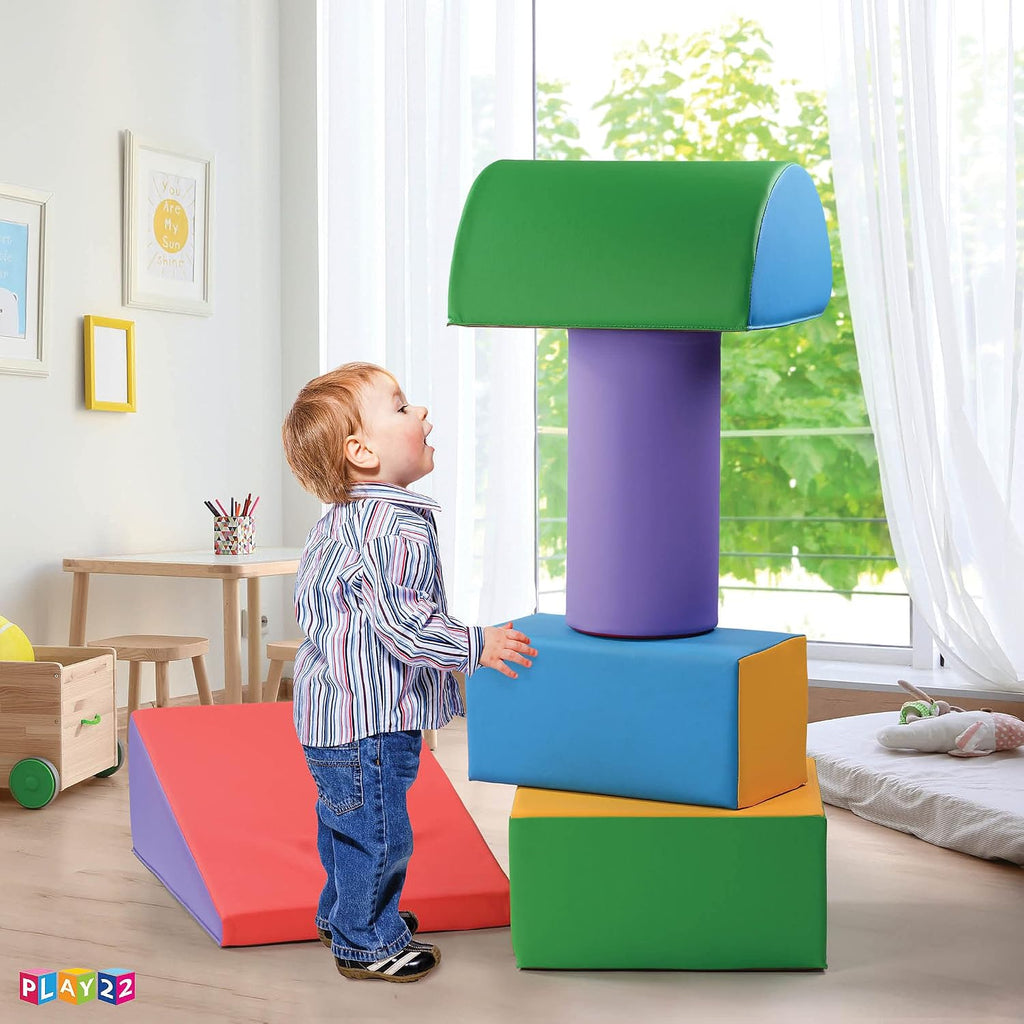 Soft Foam Climbing Toys for Toddlers - 5 Foam Blocks Climb & Crawl