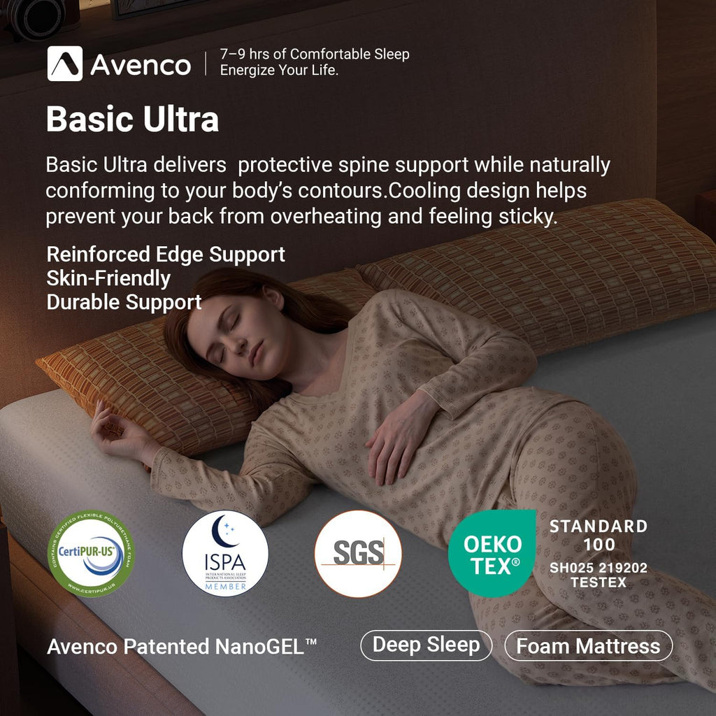 12 Inch Queen Size Gel Memory Foam Mattress, Cooling Breathable Open-Cell Foam, Pressure Relief Support, Removable