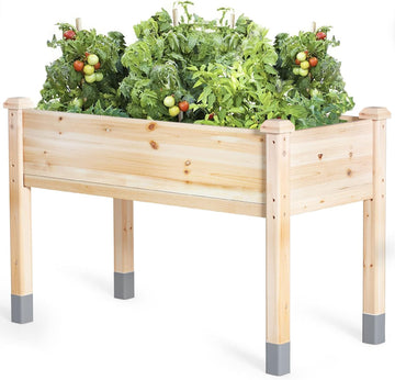 331lb Capacity Wooden Raised Garden Bed Outdoors with Legs, Box of 1 | 48x24x31" Elevated Ergonomic Large Planter Box