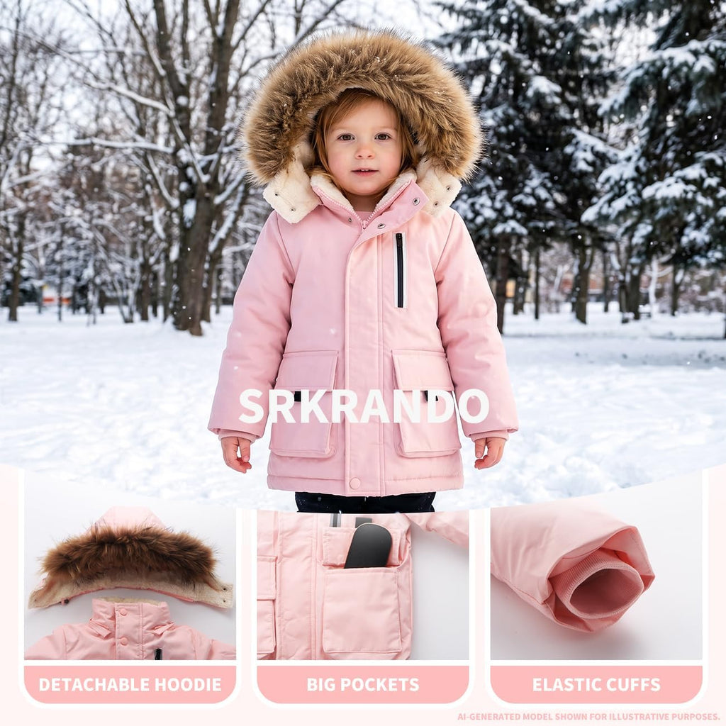 Toddler Winter Coat Baby Jacket Snow Hoodie Puffer Fleece Clothes