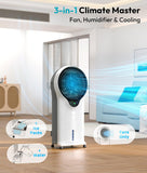 3-in-1 Evaporative Air Cooler, 35’’ Protable Swamp Cooler Indoor with 3 Modes&3 Speeds