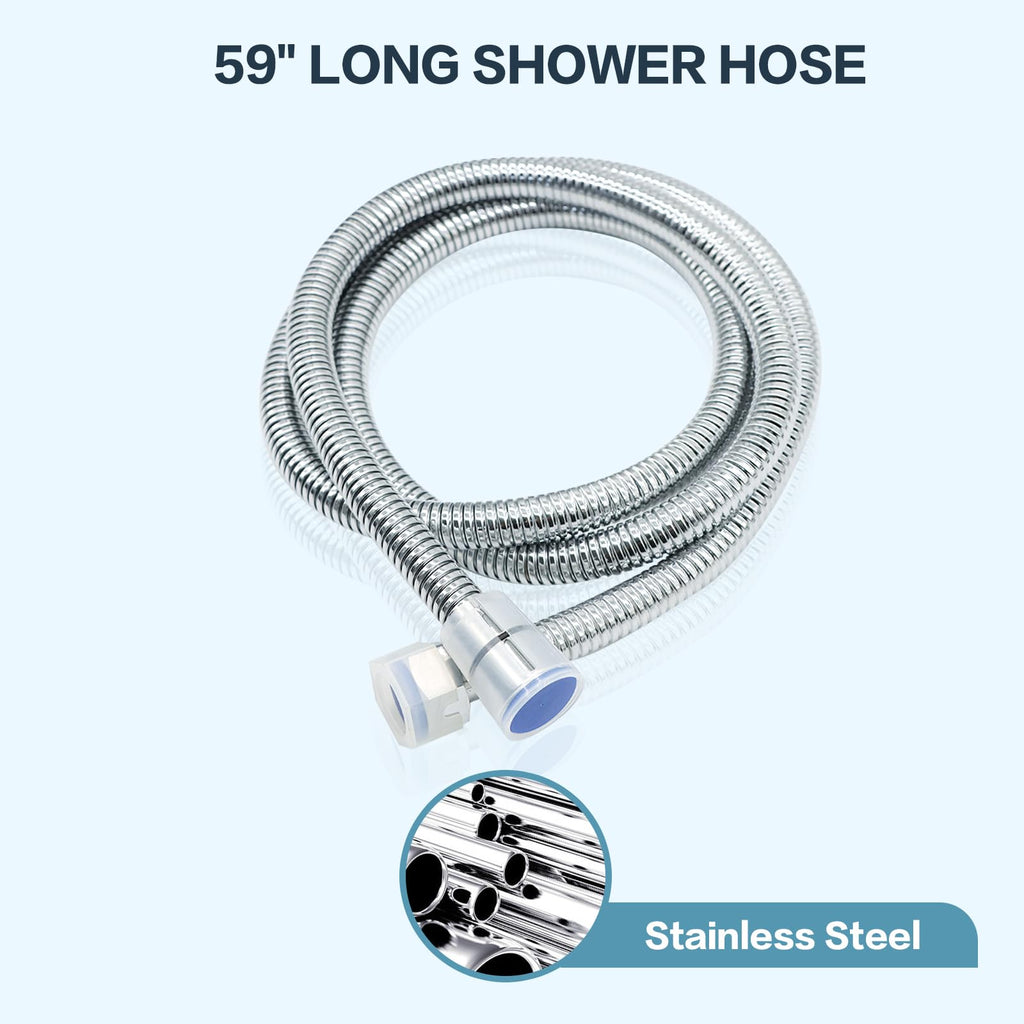 Vintage Hand-held Shower Rain Sprayer Telephone Shaped Ceramic Shower Head with 59 Inch Hose (Chrome Finish)
