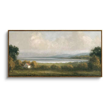 Extra Large Framed Wall Art, Nature Meadow Lake Prints, 24x48inch