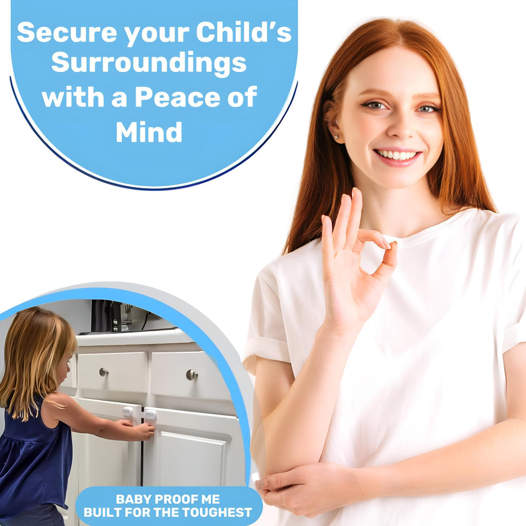 Proof Me Child Safety Cabinet Latch, RV Fridge Lock, White, 6-Count