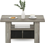 Andrey Coffee Table with Bin Drawer, French Oak Grey/Black