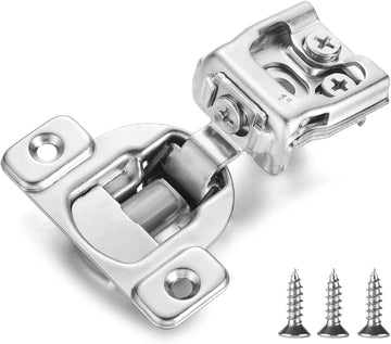 (4 Pack) 1 Inch Overlay Soft Close Cabinet Hinges, Kitchen Concealed Hinges for Face Frame Door, European Hinges with