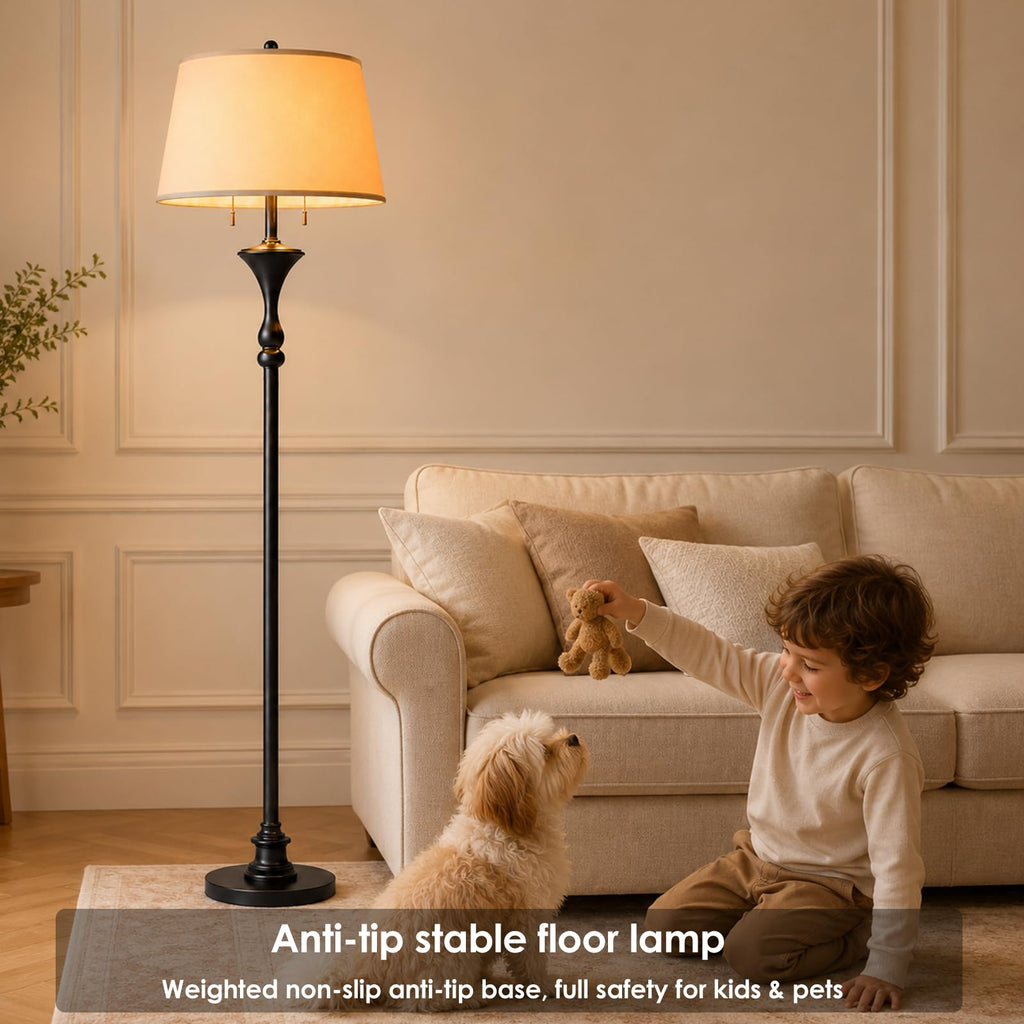 58'' Dimmable Floor Lamp with Remote Control(E26 Bulbs Included)