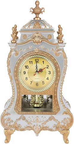 Vintage Clock, Exquisite Vintage Desk Clock Antique Home Hotel Decorative Table Clock with 12 Songs (White) A134-B0C2ZF8HSQ