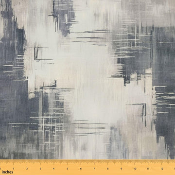 Watercolor Abstract Upholstery Fabric for Chair Sofa, Beige Grey
