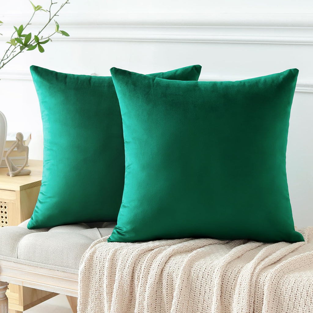 Velvet Soft Decorative Throw Pillow Covers 24 x 24 Inch Solid Square Cushion Case Home Decor Pillow Covers for Couch