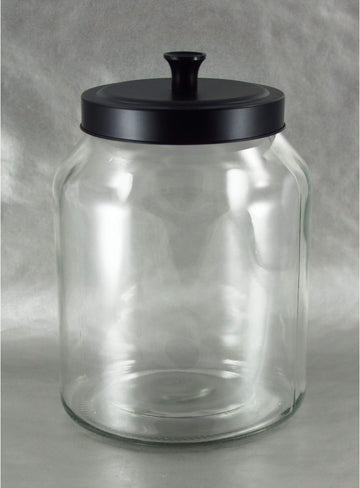 Storage Jar Black Matte Metal Top, 102 oz.