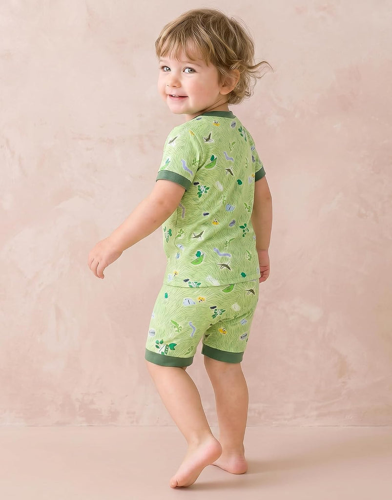 Kids Viscose From Bamboo Pajamas Short Sleeve Premium Summer Sleepwear Toddler Boys Girls Pj Set ~