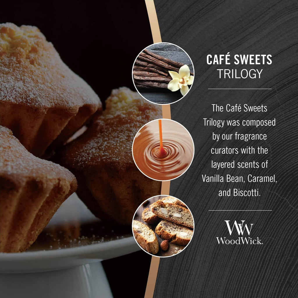 Café Sweets Large Hourglass Trilogy Candle & Warm Woods Medium Hourglass Trilogy Candle, 9.7 oz.
