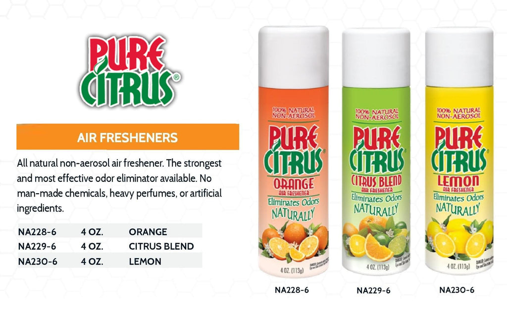 Non-Aerosol Air Freshener Spray, 4 oz (Orange, Lemon & Blend), 2 Packs Each Bundled with 1 Pack DU-MOST Walnut Hand