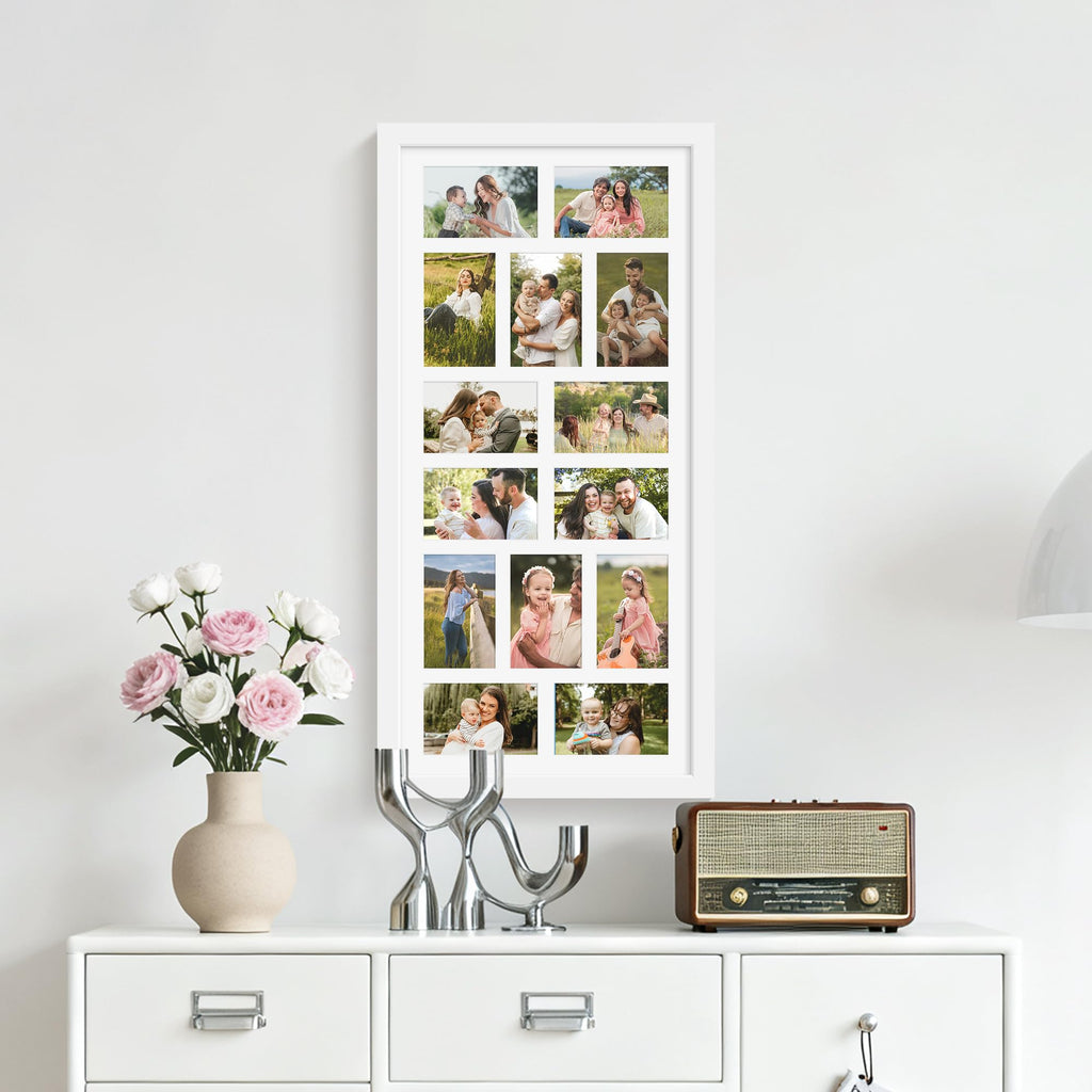 14x30 Collage Frame For 14 4x6 Photos White