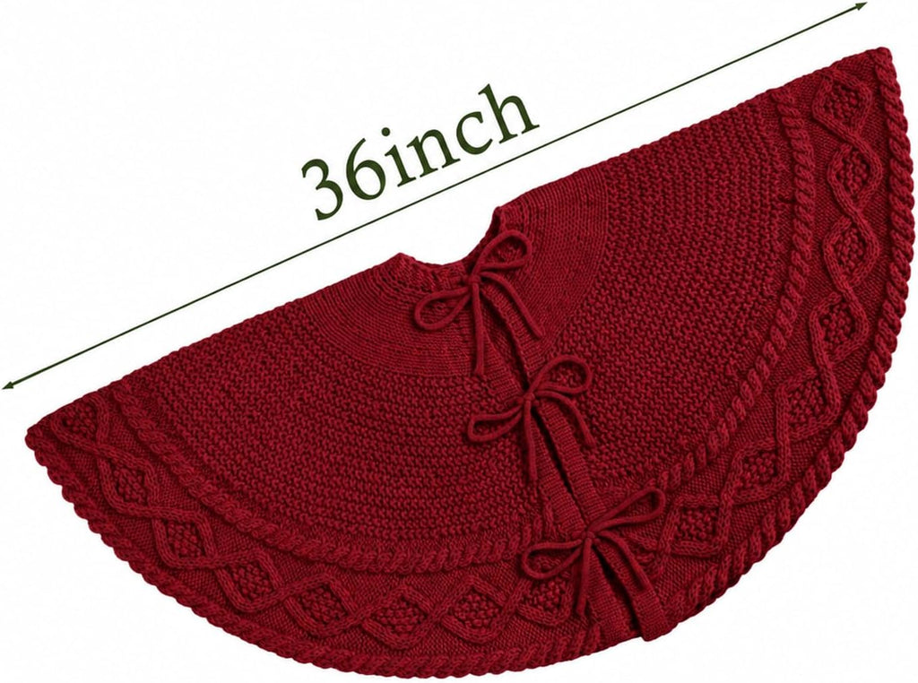 Knit Christmas Tree Skirts, Neutral Tree Skirt, Cozy Christmas Decorations