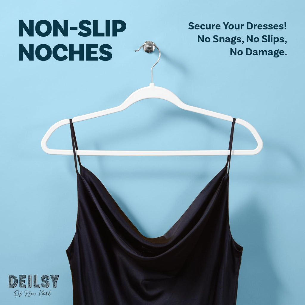 TM Non-Velvet Thin Hangers Space Saving White Hangers 50 Pack
