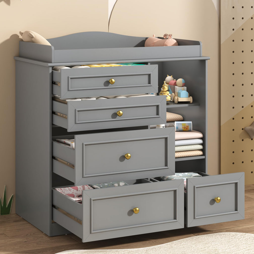 Grey Changing Table Dresser