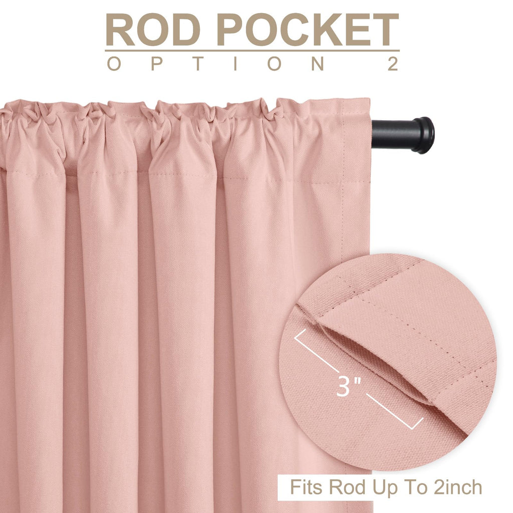 Blush Pink Total Blackout Curtains 84 Inch Long