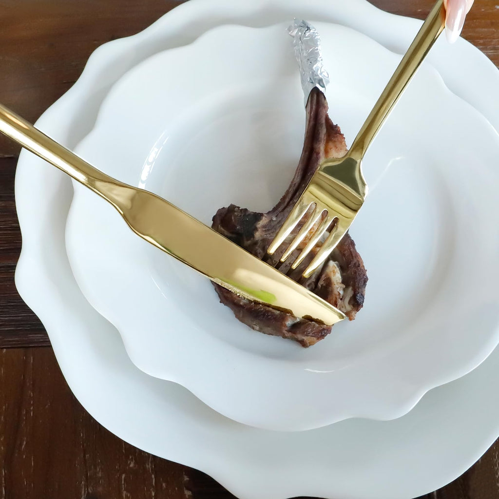Gold Silverware Set with Hexagon Handle 20 Pieces Service for 4
