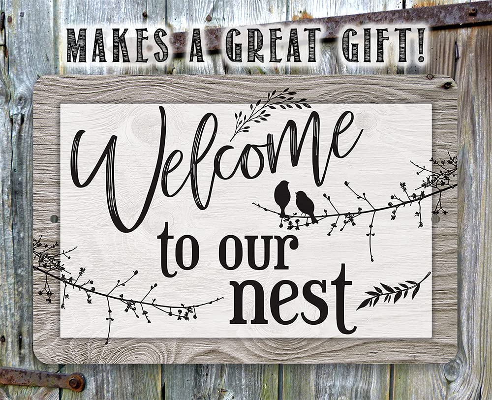 Welcome To Our Nest - Great Entry Way Decor, Living Room Wall Art, Farmhouse Style Accessories, Family Decorative